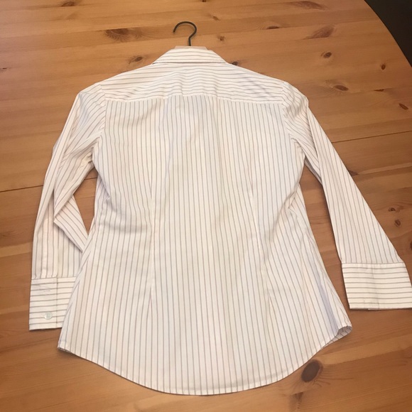 Theory pink pinstripe button down blouse. - Picture 5 of 7